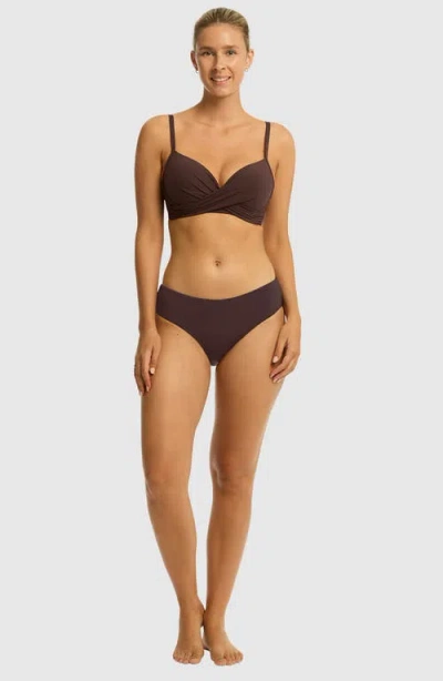 Sea Level Cross Front D- & Dd-cup Molded Underwire Bikini Top In Brown