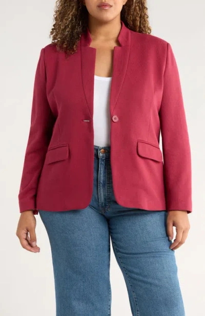Gibsonlook Inverted Notch Collar Cotton Blend Blazer In Red