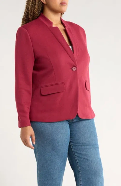 Gibsonlook Inverted Notch Collar Cotton Blend Blazer In Red