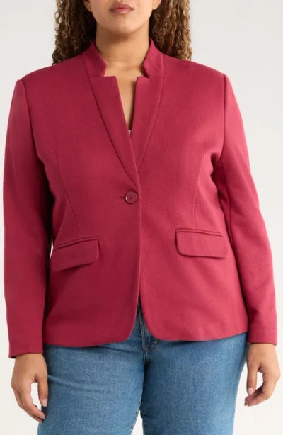 Gibsonlook Inverted Notch Collar Cotton Blend Blazer In Red