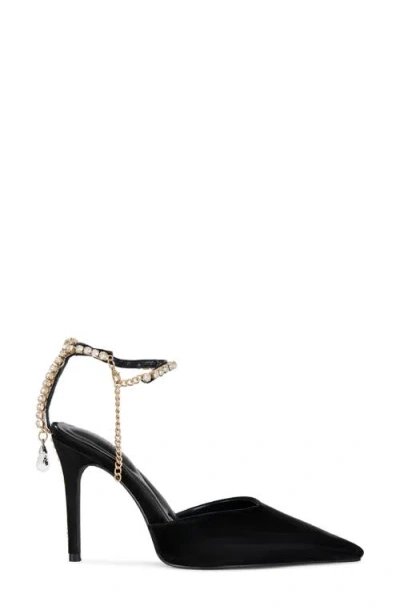 Azalea Wang Rabrindra Ankle Strap Pointed Toe Pump In Black