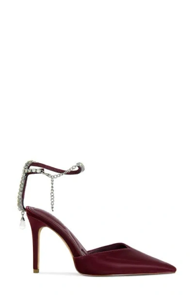 Azalea Wang Rabrindra Ankle Strap Pointed Toe Pump In Red