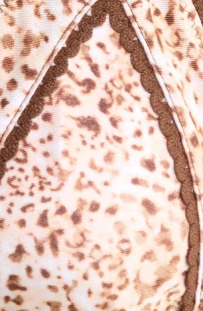 Kulani Kinis Decorative Panel Halter Bikini Top In Neutral