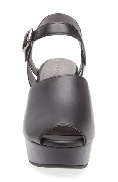 Chocolat Blu Wagga Platform Wedge Sandal In Black