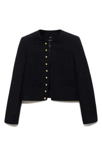 Mango Women's Buttoned Cropped Jacket In Green