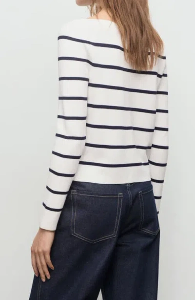 Mango Fine-knit Boat-neck Sweater Ecru In White