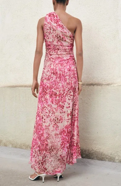 Mango Corinne One-shoulder Dress In Pink