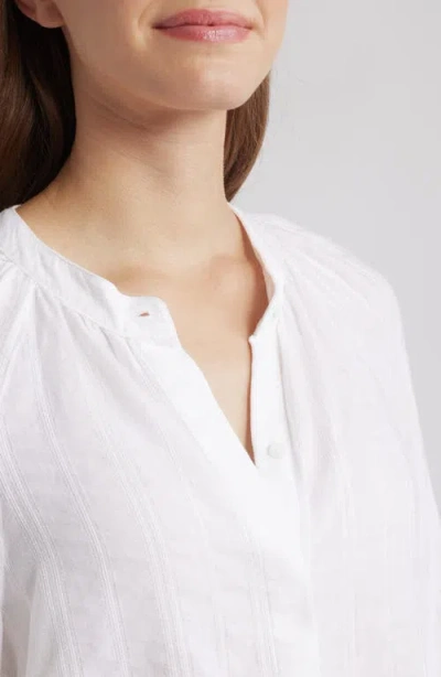 Cloth & Stone Hidden Placket Top In White