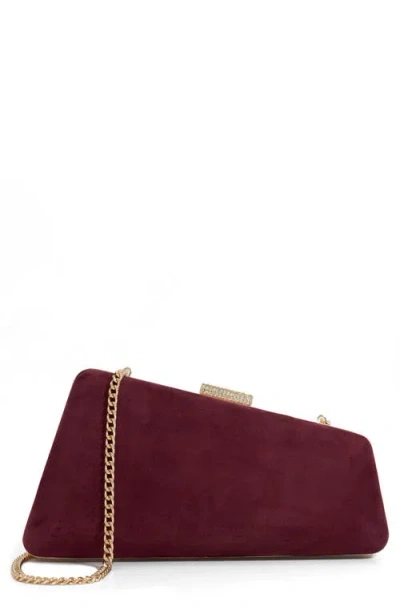 Dune London Balancing Frame Clutch In Burgundy