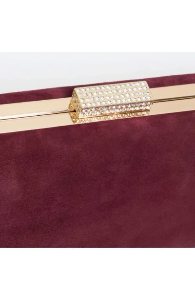 Dune London Balancing Frame Clutch In Burgundy