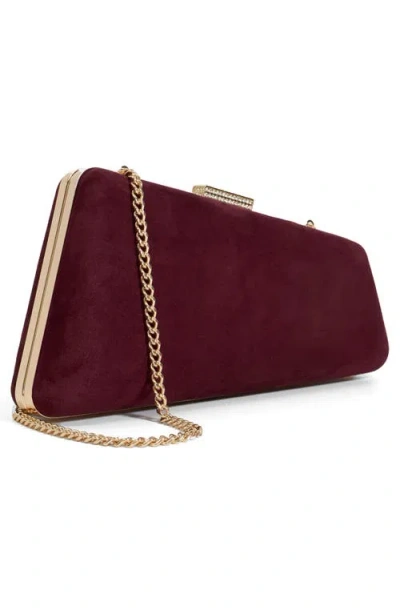 Dune London Balancing Frame Clutch In Burgundy