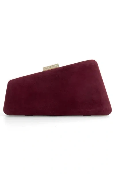 Dune London Balancing Frame Clutch In Burgundy