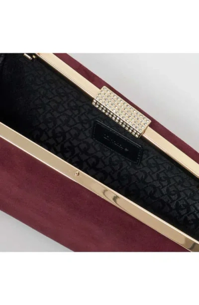 Dune London Balancing Frame Clutch In Burgundy