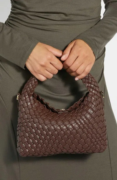 Dune London Dinkydeliberate Woven Top Handle Bag In Brown