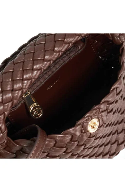 Dune London Dinkydeliberate Woven Top Handle Bag In Brown