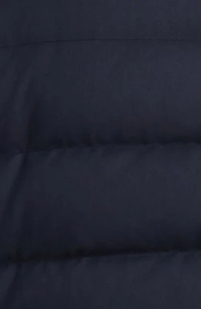 Herno Bomber Jacket In Polished Smooth Wool In Blue