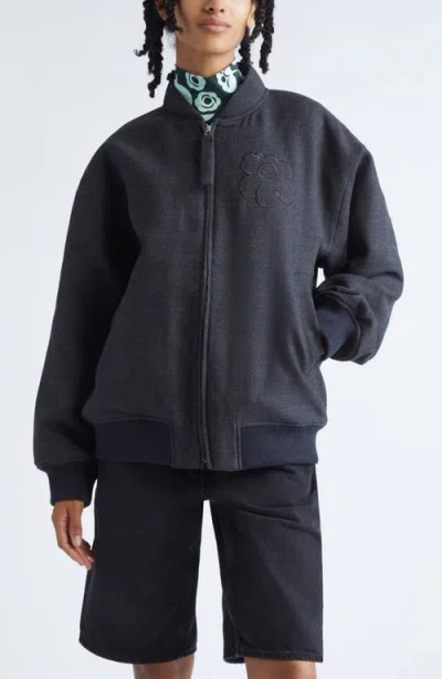 Marimekko Monumentti Wool Bomber Jacket In Gray
