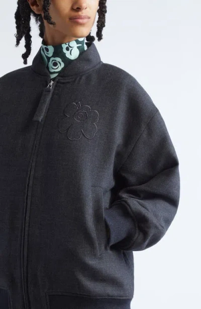 Marimekko Monumentti Wool Bomber Jacket In Gray