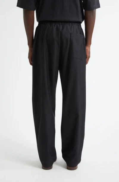 Herno Wool Blend Straight Leg Pants In Black