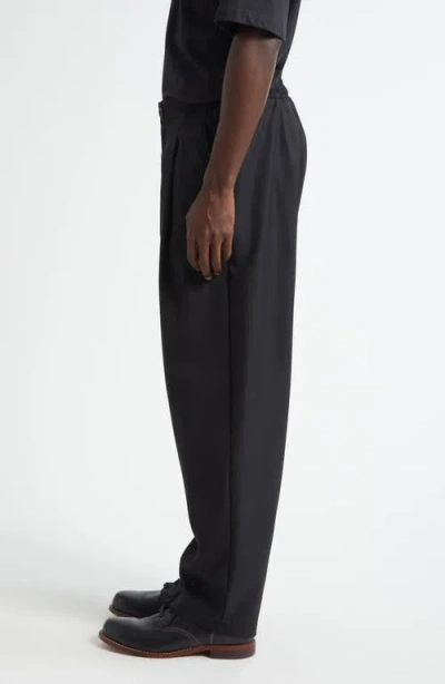 Herno Wool Blend Straight Leg Pants In Black