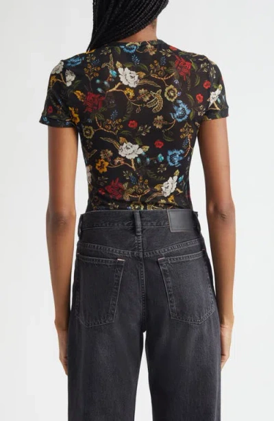 Alice And Olivia Tess Crewneck Tee In Brown