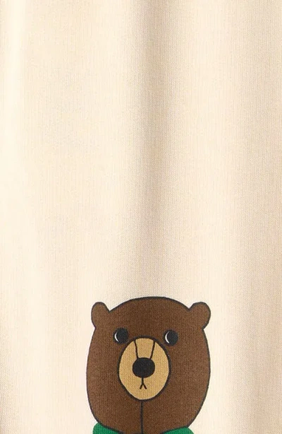 Mini Rodini Ivory Trousers For Kids With Bear In Multi