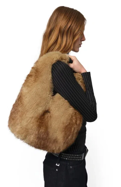 Apparis Colette Faux-fur Shoulder Bag In Brown