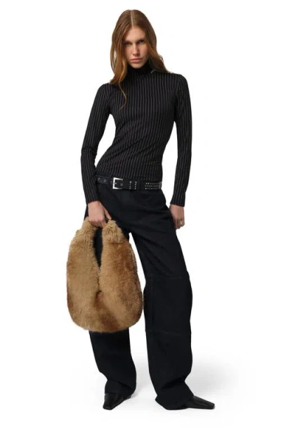 Apparis Colette Faux-fur Shoulder Bag In Brown