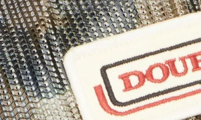 Double Rl Logo Patch Camo Print Snapback Trucker Hat In Brown