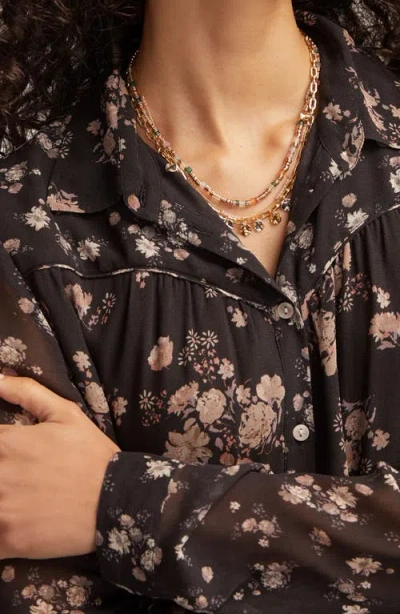 Lucky Brand Women's Mix Print Long Sleeveâ Button Down Top In Multi