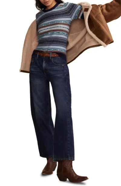 Lucky Brand Women's Fair Isle Crewneck Sweater In Gray