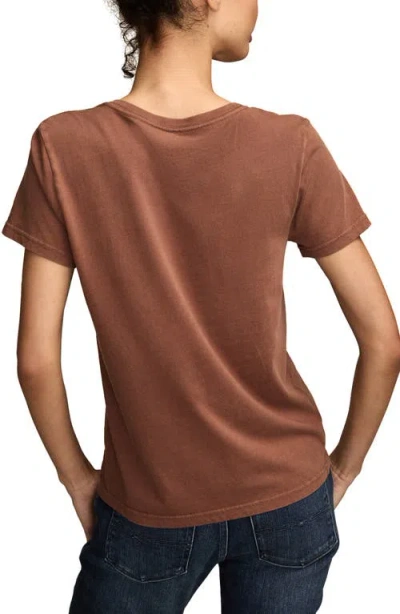 Lucky Brand Women's Good Fortune Sun Poster Classic Crew Neck T-shirt In Brown