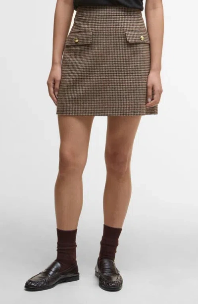 Barbour Sophia Houndstooth Check Merino Wool Miniskirt In Multi