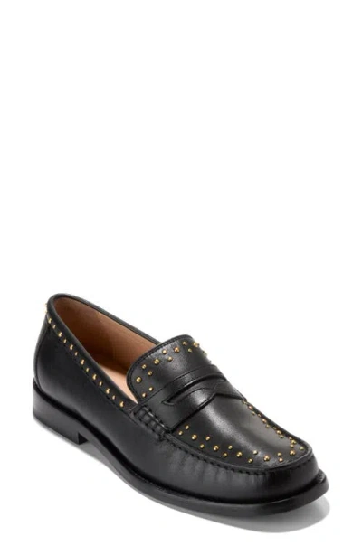 Cole Haan Lana Luxe Remastered Studded Penny Loafer In Black