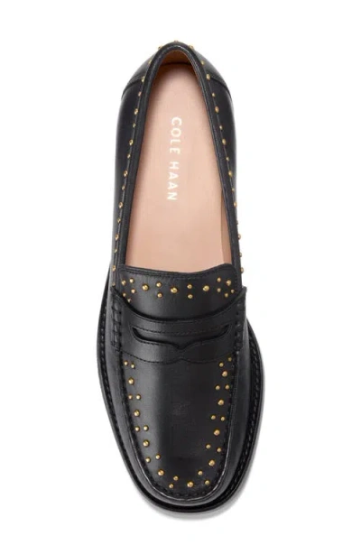 Cole Haan Lana Luxe Remastered Studded Penny Loafer In Black