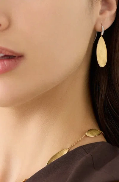 Marco Bicego Lunaria Twist Diamond Drop Earrings In Gold