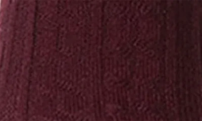 Memoi Plaid Ruffle Cuff Crew Socks In Burgundy