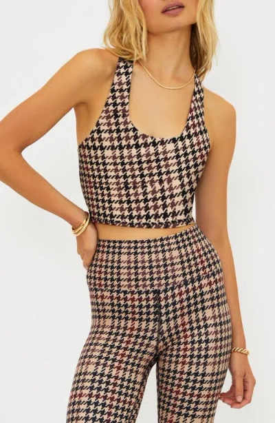 Beach Riot Yara Top In Midnight Houndstooth In Brown