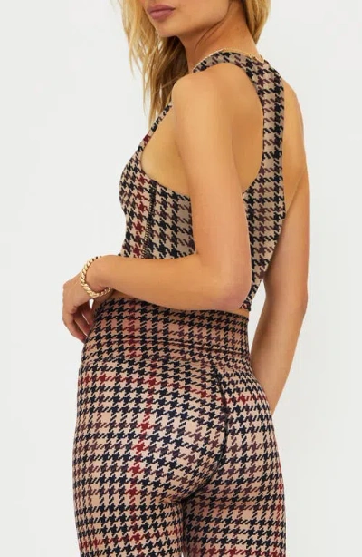 Beach Riot Yara Top In Midnight Houndstooth In Brown