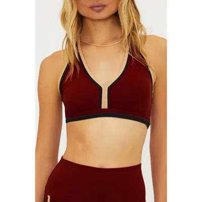 Beach Riot Ida Athletic Top In Maroon Merlot In Red