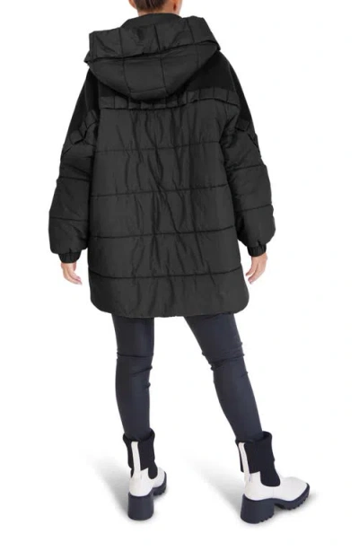Belle & Bloom Say It Again Wool Blend Detail Quilted Jacket In Black