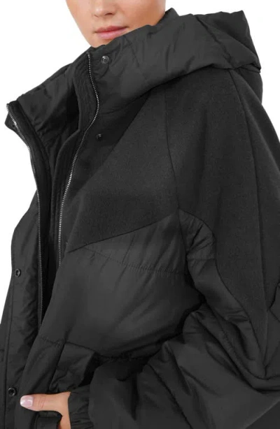 Belle & Bloom Say It Again Wool Blend Detail Quilted Jacket In Black