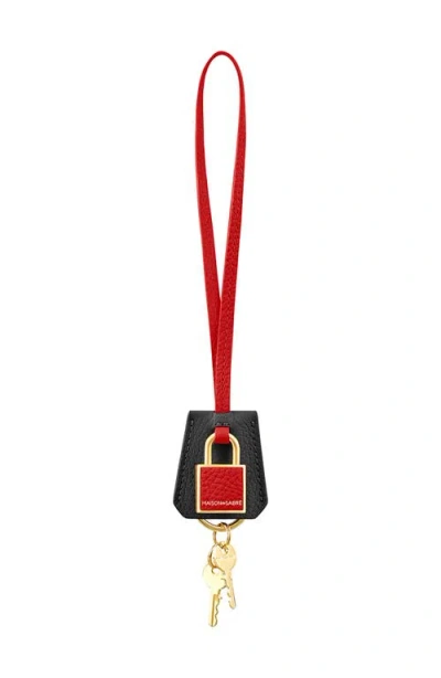 Maison De Sabre Padloc Leather Charm In Red