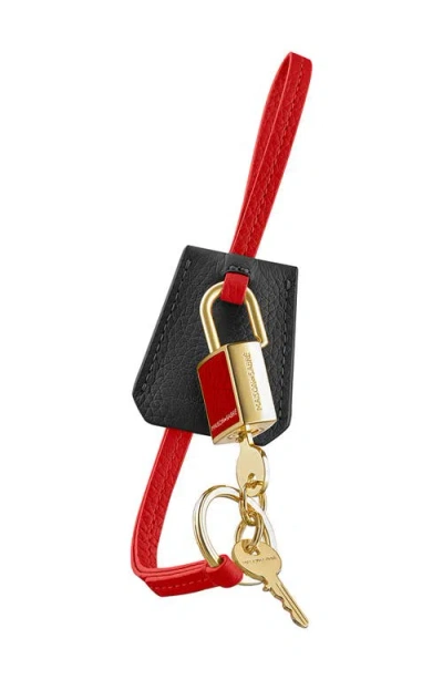 Maison De Sabre Padloc Leather Charm In Red