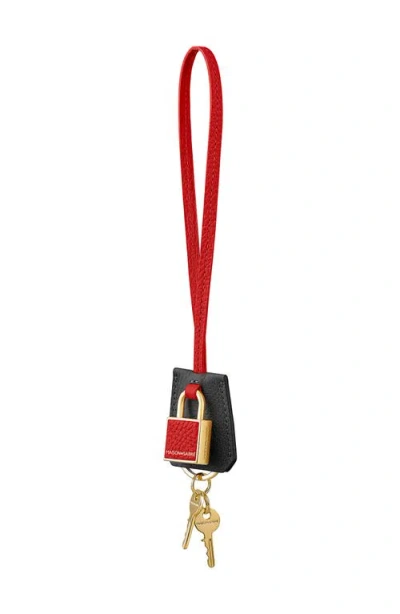 Maison De Sabre Padloc Leather Charm In Red