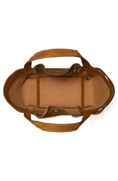 Tory Burch Romy Pebble Leather Bucket Bag In Brown