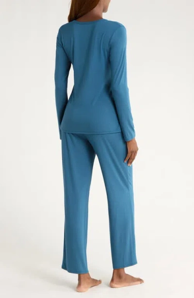 Natori 2pc Feathers Essentials Notch Pajama Set In Blue