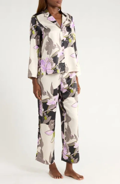 Natori Tsubaki Cropped Floral-print Pajama Set In Multi