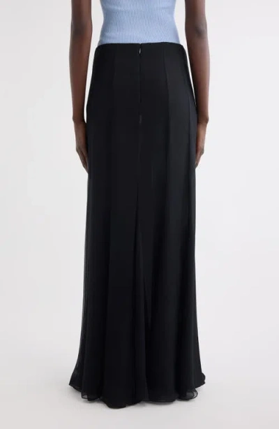 Chloé Maxi Skirt With Sheer Overlay And Flowy Design In Black