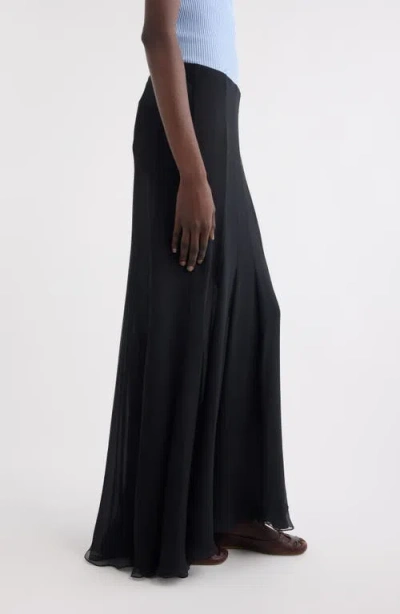 Chloé Maxi Skirt With Sheer Overlay And Flowy Design In Black